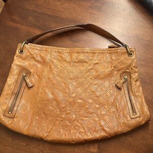 ANTONIO MELANI Caramel Quilted Hobo Bag